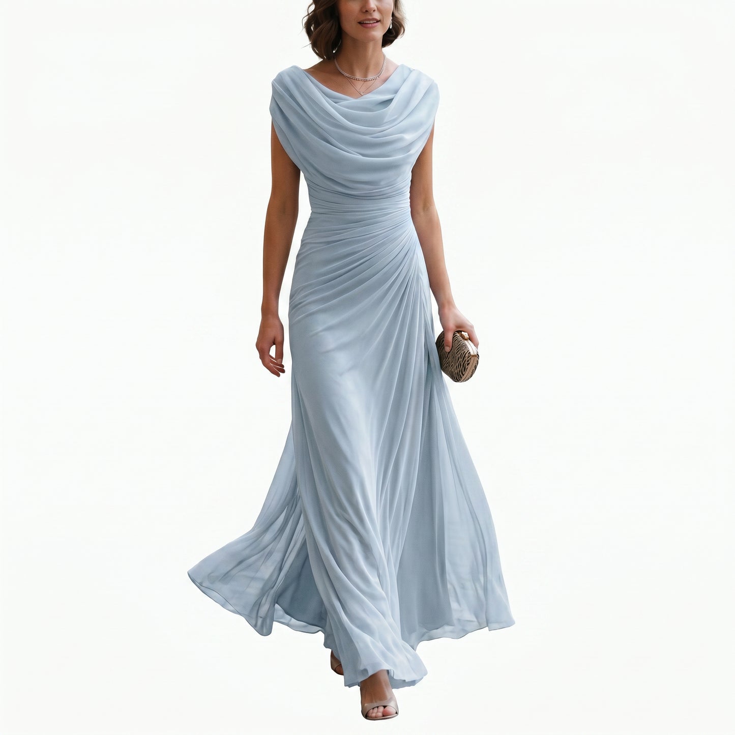 Anouk | Cowl Neck Ruched Waist Maxi Dress