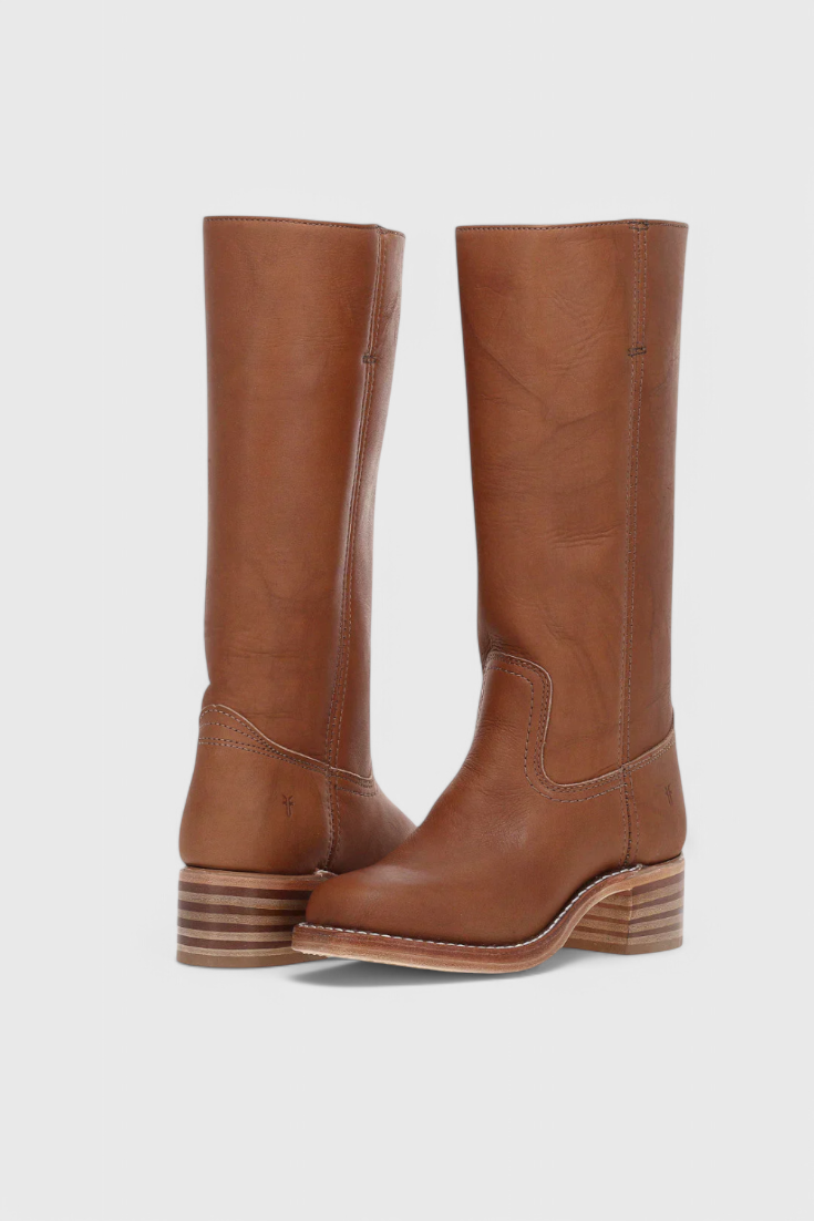Larevia | Leather Knee High Heeled Boots