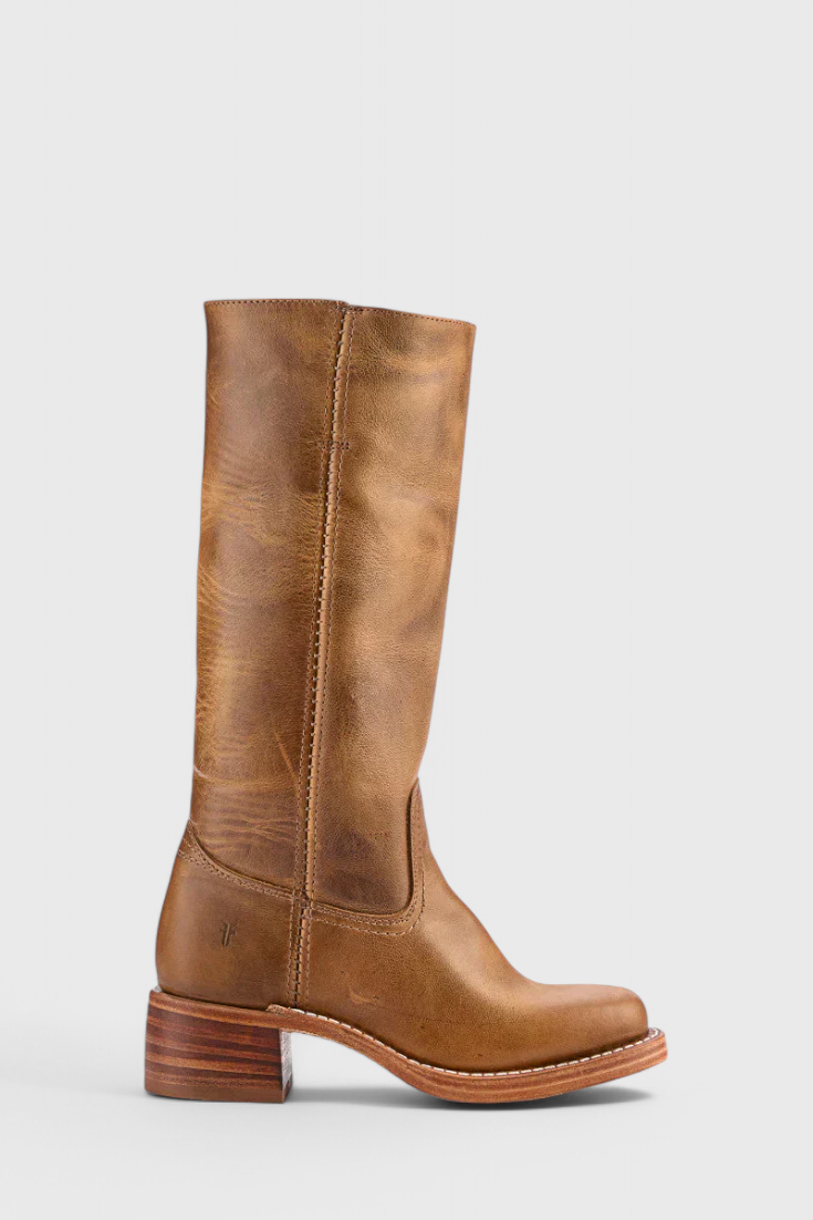 Larevia | Leather Knee High Heeled Boots