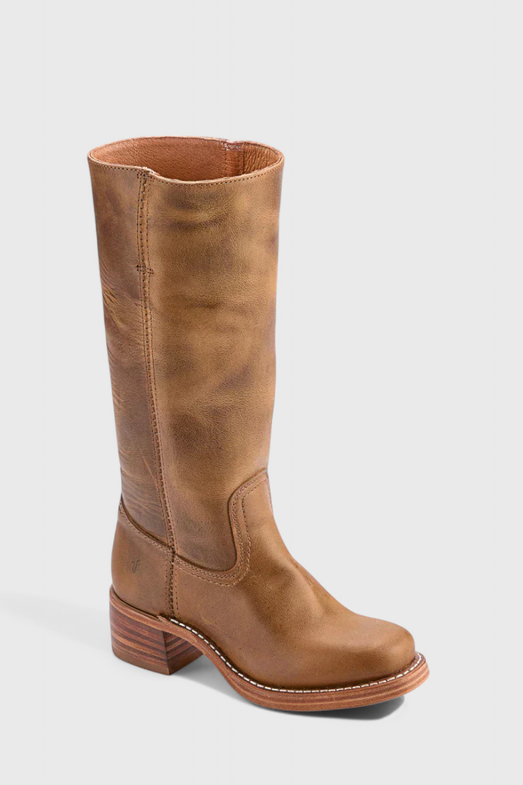 Larevia | Leather Knee High Heeled Boots