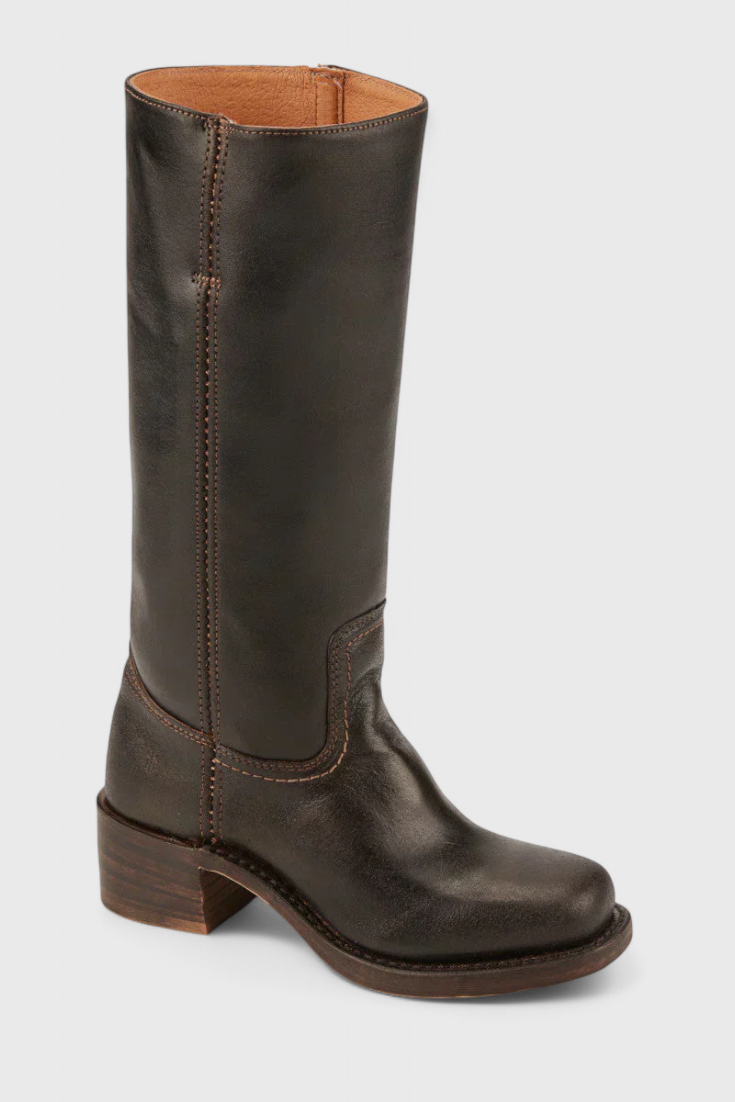 Larevia | Leather Knee High Heeled Boots