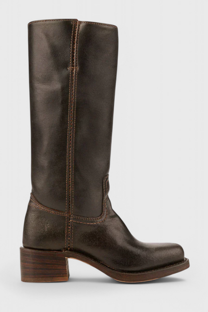 Larevia | Leather Knee High Heeled Boots