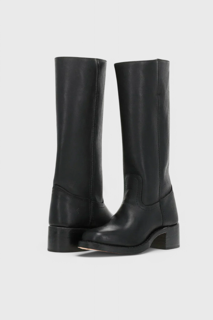 Larevia | Leather Knee High Heeled Boots