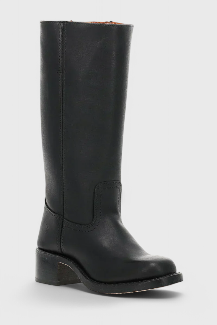 Larevia | Leather Knee High Heeled Boots
