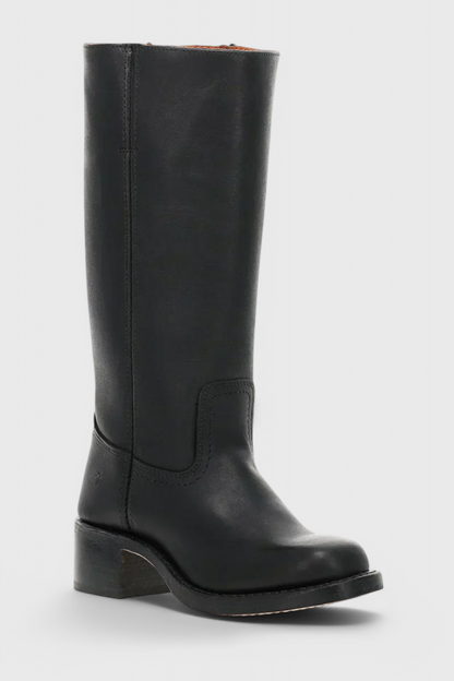 Larevia | Leather Knee High Heeled Boots