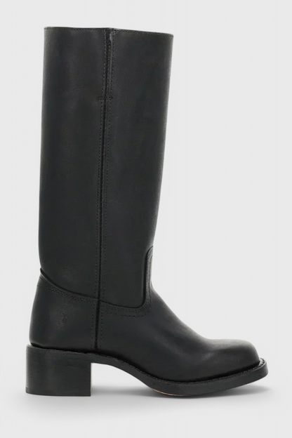 Larevia | Leather Knee High Heeled Boots