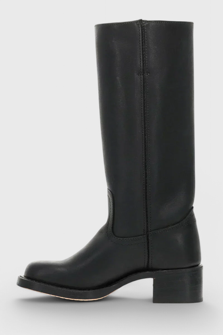 Larevia | Leather Knee High Heeled Boots