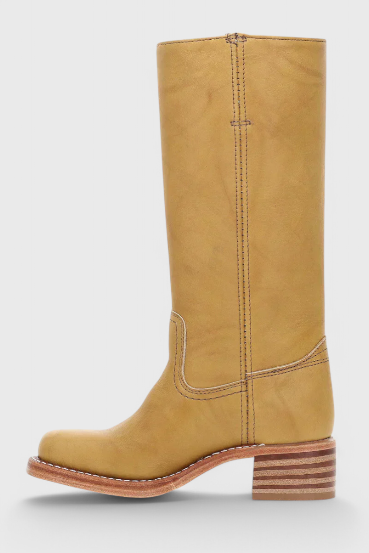 Larevia | Leather Knee High Heeled Boots