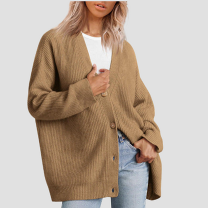 Caldria | Effortless Striped Knit Cardigan with Button Front
