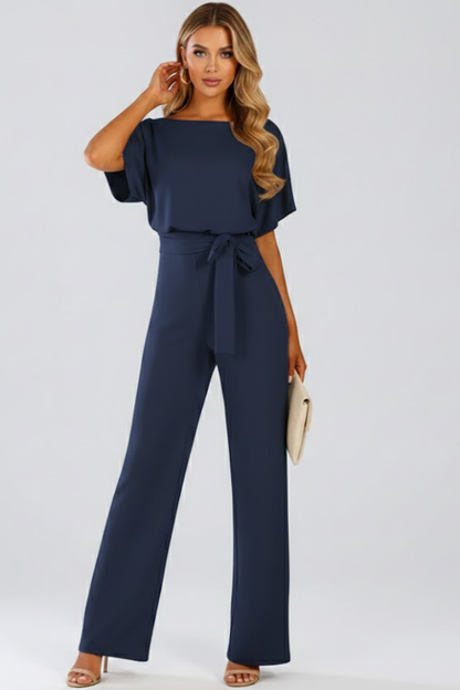 Agathe | Women's Belted Wide Leg Jumpsuit