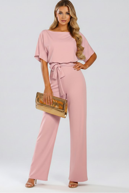 Agathe | Women's Belted Wide Leg Jumpsuit
