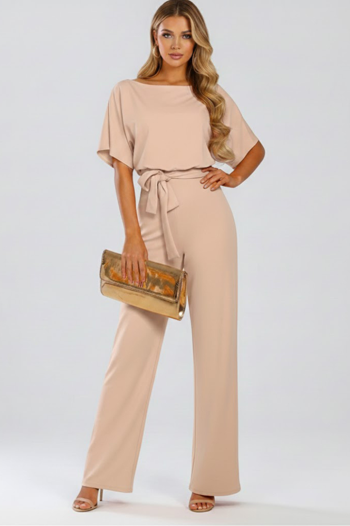 Agathe | Women's Belted Wide Leg Jumpsuit