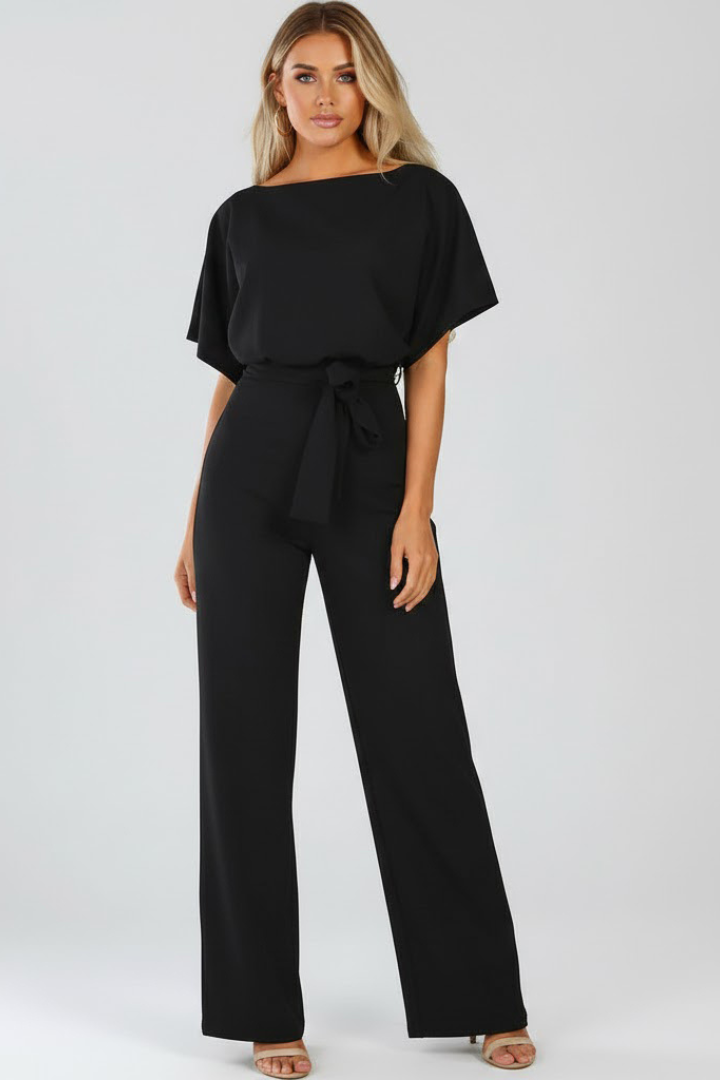 Agathe | Women's Belted Wide Leg Jumpsuit