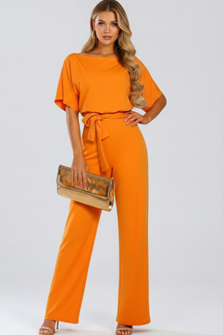 Agathe | Women's Belted Wide Leg Jumpsuit
