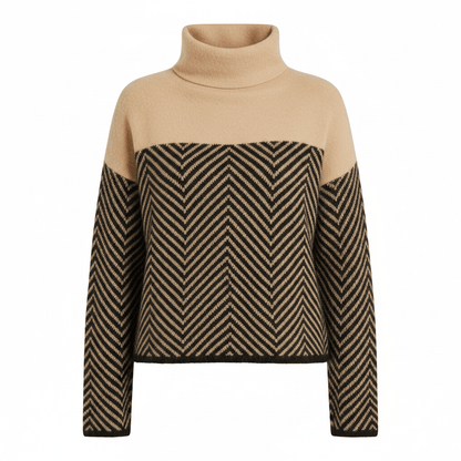 Margot | Chevron Knit Turtleneck Sweater