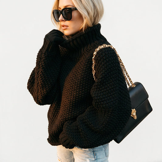 Ondine | Oversized Turtleneck Knit Sweater
