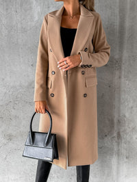 Celviane | Long Wool Blend Coat Notched Lapel