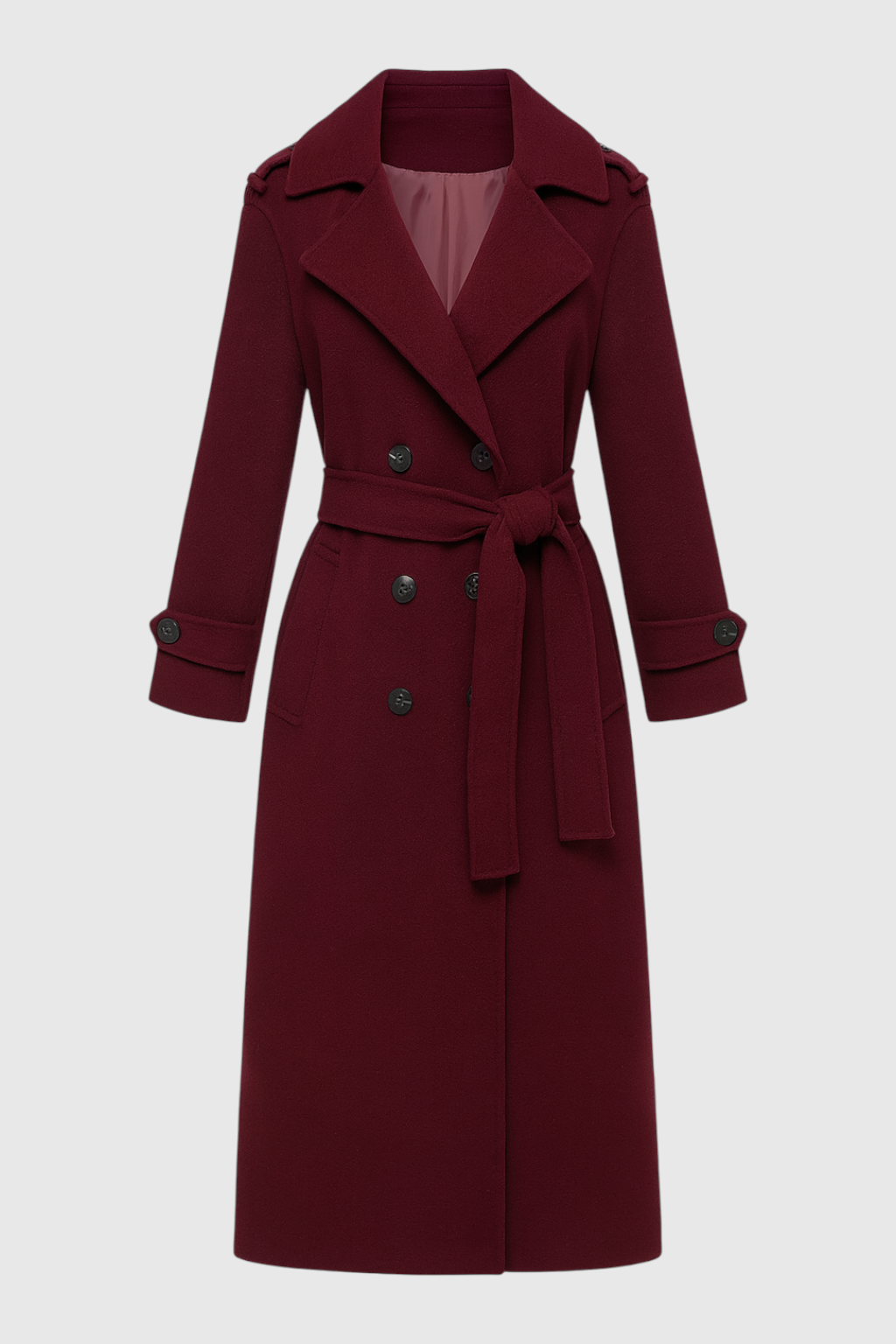 Vivienne | Double Breasted Belted Wool Coat