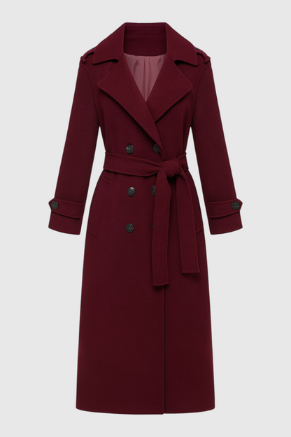 Vivienne | Double Breasted Belted Wool Coat