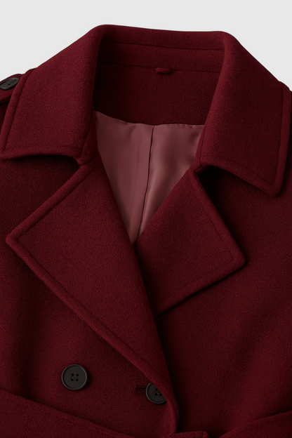 Vivienne | Double Breasted Belted Wool Coat
