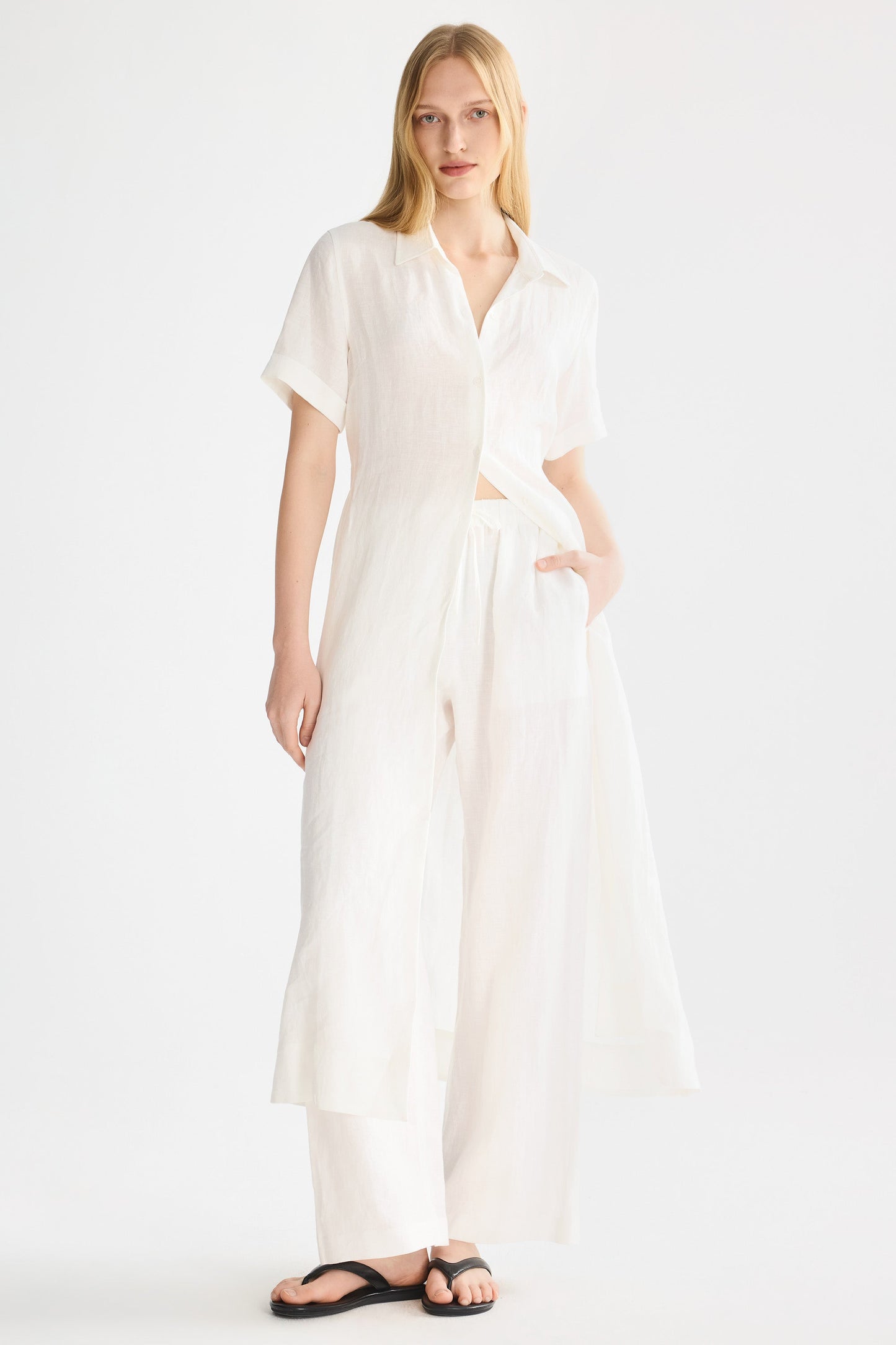 Brigitte | Classic Linen Maxi Dress