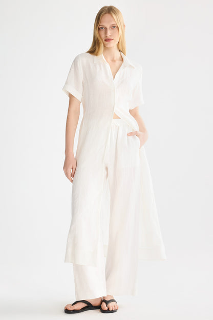 Brigitte | Classic Linen Maxi Dress