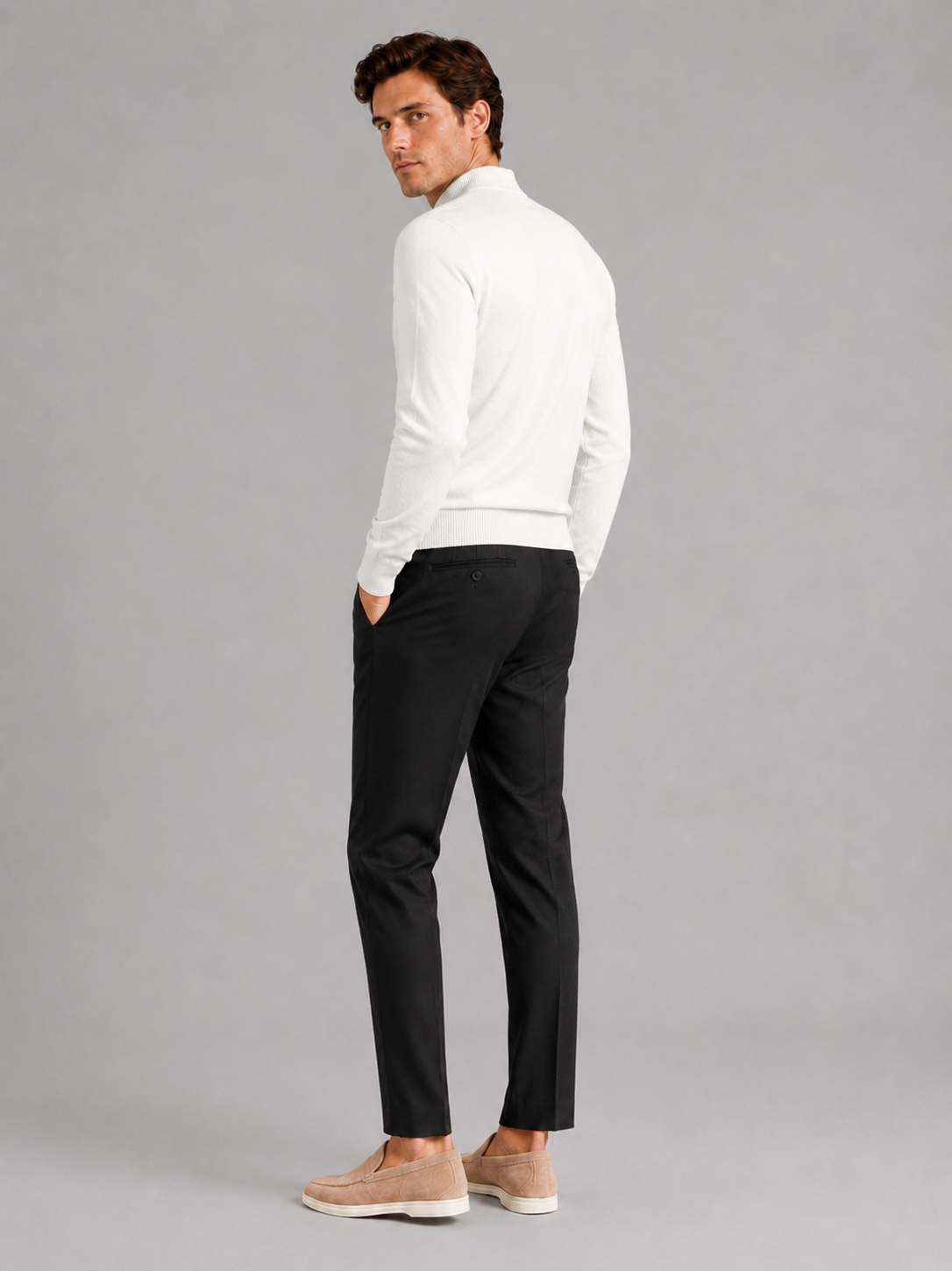 Henri | Slim Fit Mock Neck Knit Sweater