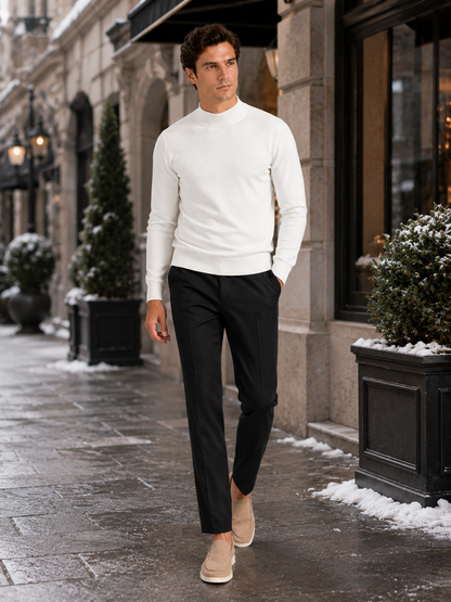 Henri | Slim Fit Mock Neck Knit Sweater