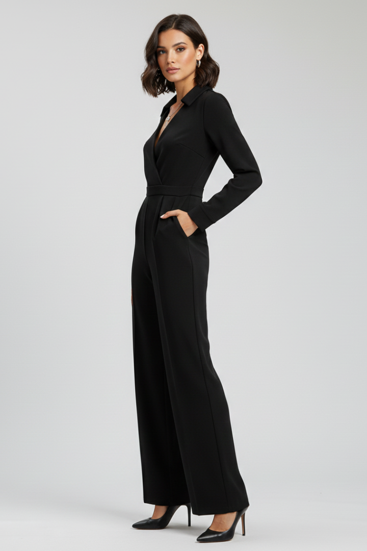 Albertine | Wide Leg Wrap Front Jumpsuit