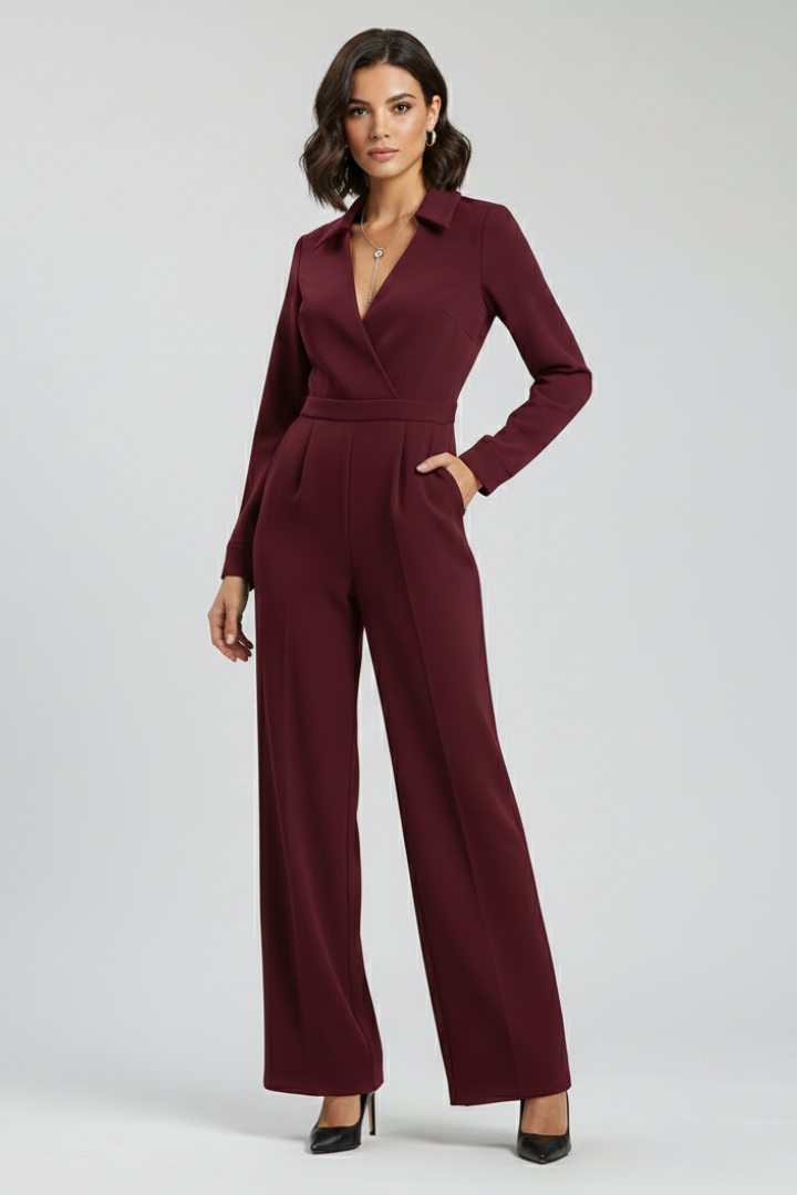 Albertine | Wide Leg Wrap Front Jumpsuit