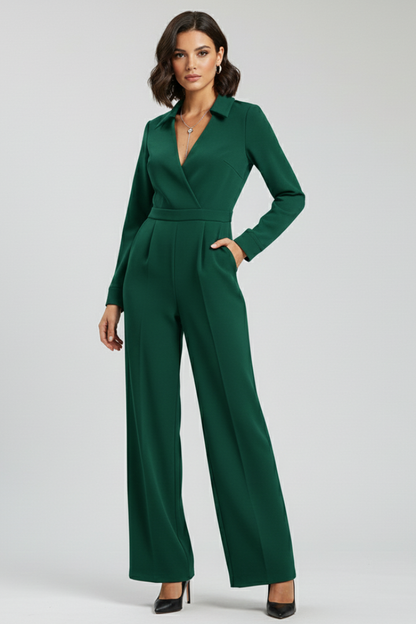 Albertine | Wide Leg Wrap Front Jumpsuit