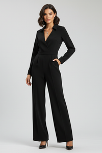 Albertine | Wide Leg Wrap Front Jumpsuit