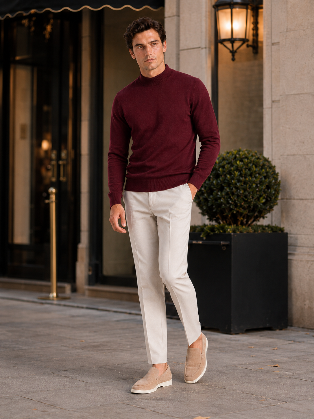 Henri | Slim Fit Mock Neck Knit Sweater