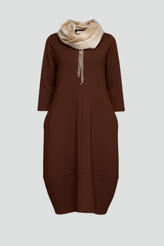 Petra | A-Line Midi Dress Three Quarter Sleeves