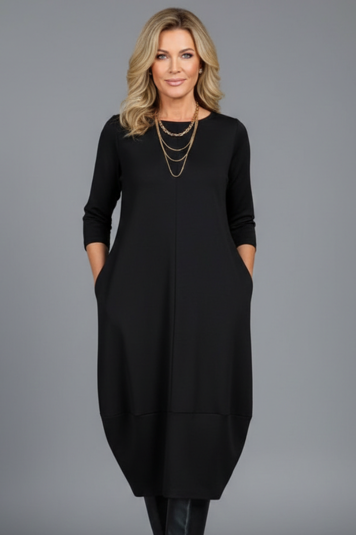 Petra | A-Line Midi Dress Three Quarter Sleeves