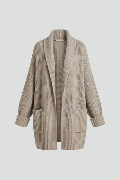 Hana | V-Neck Ribbed Open Front Cardigan