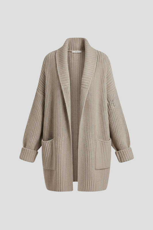 Hana | V-Neck Ribbed Open Front Cardigan