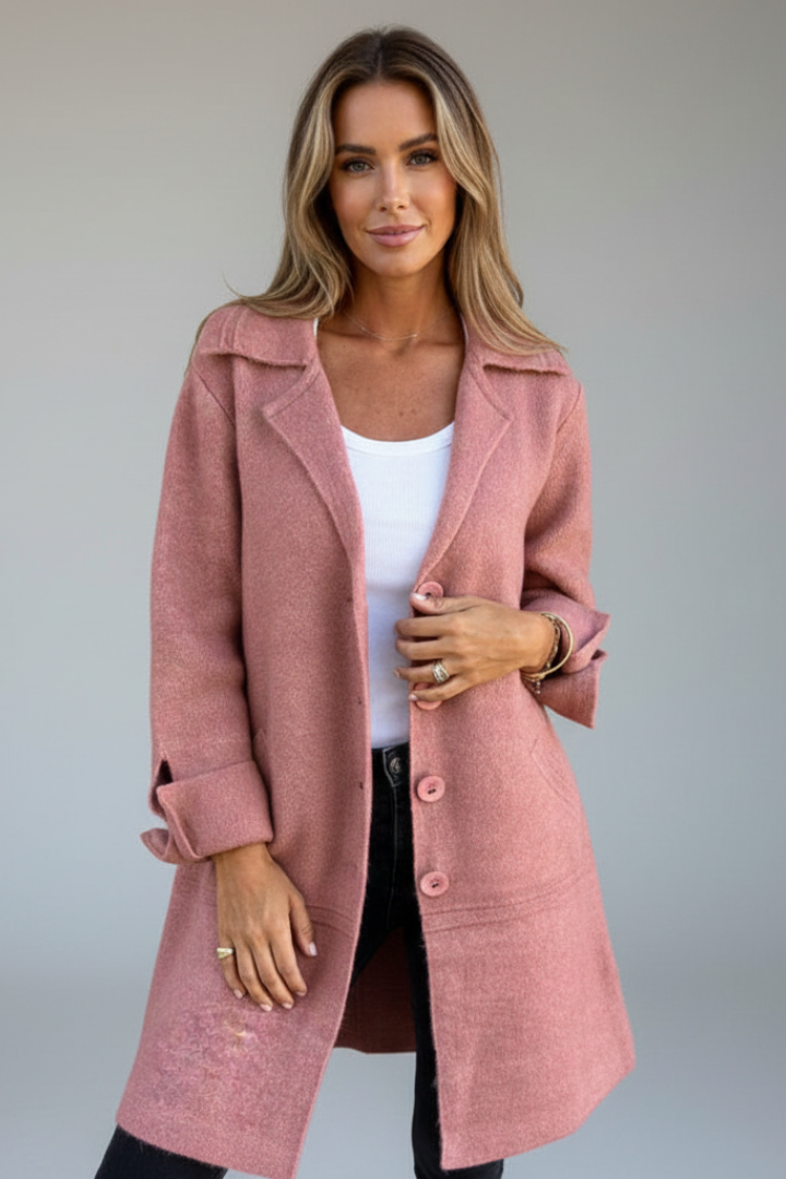 Virelta | Lapel Collar Button Coat