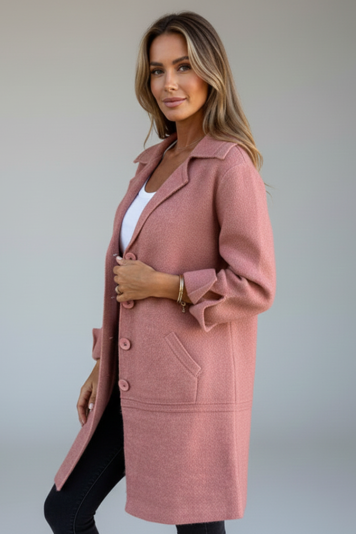 Virelta | Lapel Collar Button Coat