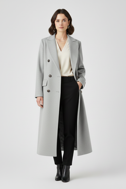 Celmira | Classic Coat with Lapel Collar and Button Closure
