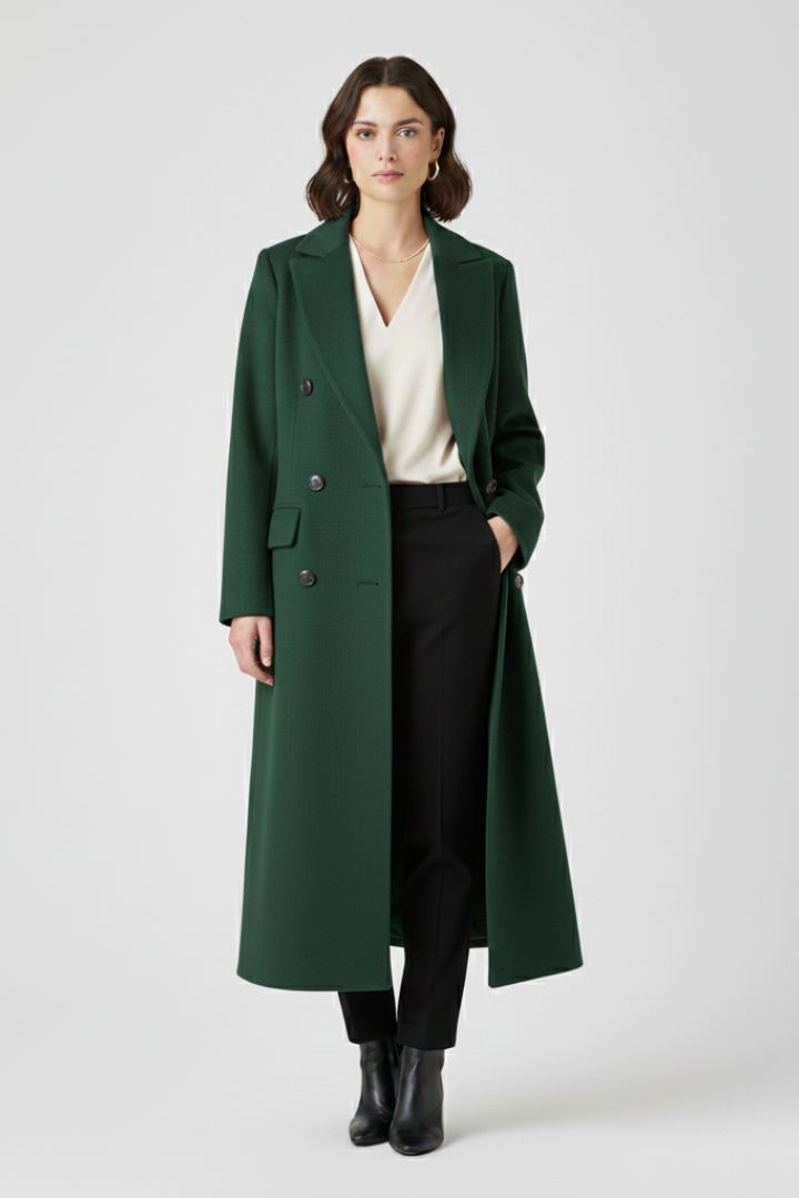 Celmira | Classic Coat with Lapel Collar and Button Closure