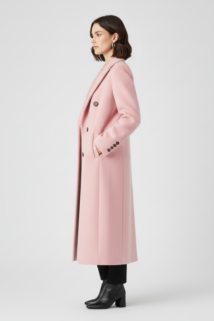 Celmira | Classic Coat with Lapel Collar and Button Closure