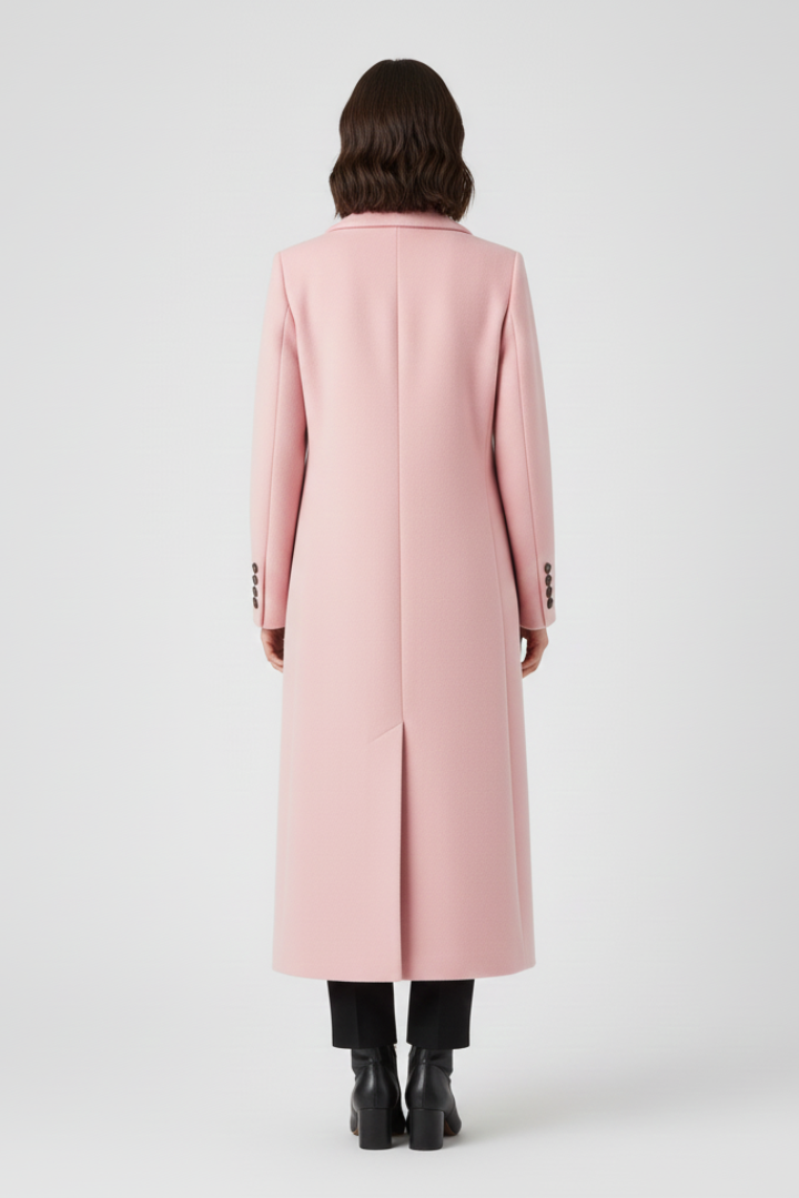 Celmira | Classic Coat with Lapel Collar and Button Closure