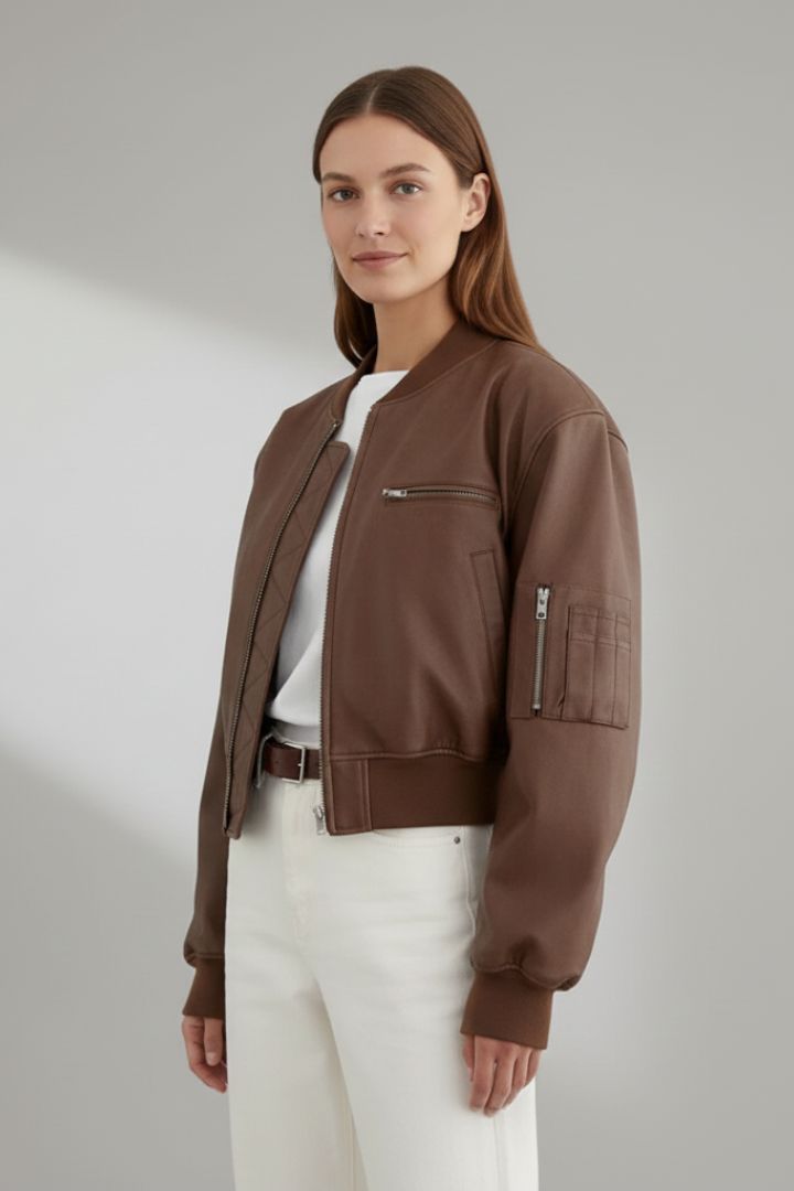 Virelle | Effortless Cropped Zip Jacket Fitted Short Style