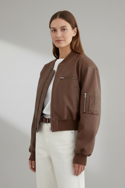 Virelle | Effortless Cropped Zip Jacket Fitted Short Style