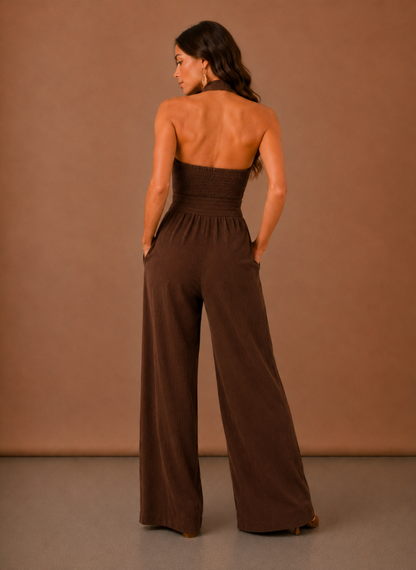 Ophelie | Women's Halter Wide Leg Jumpsuit