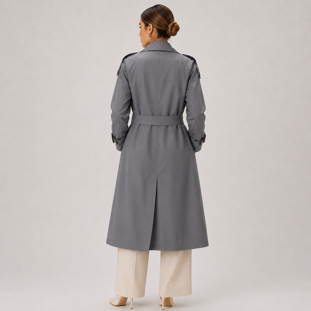 Mathilde | Double-Breasted Belted Longline Trench Coat