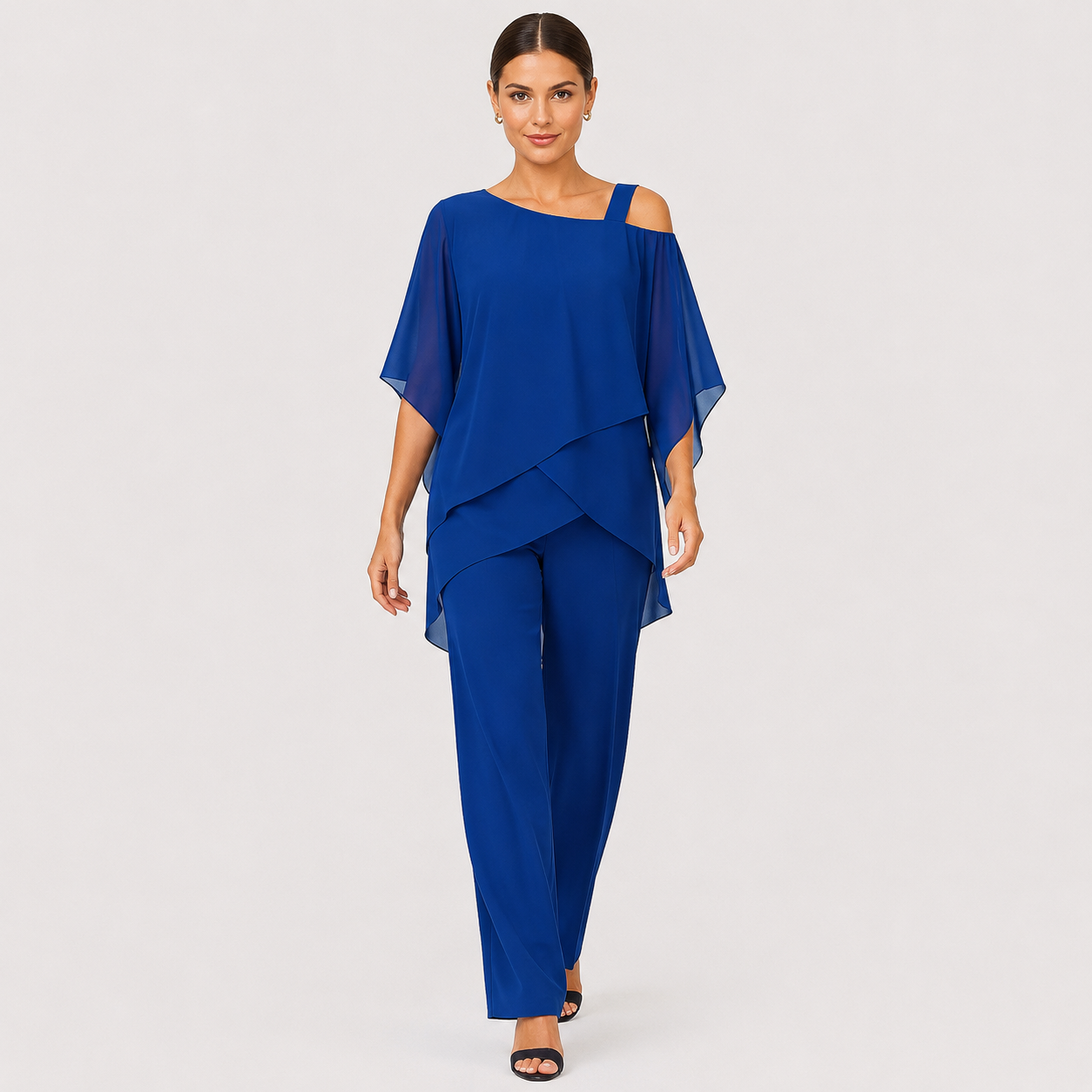 Thais | Wide-Leg Draped Formal Jumpsuit