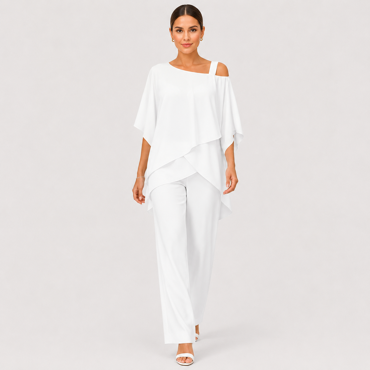 Thais | Wide-Leg Draped Formal Jumpsuit