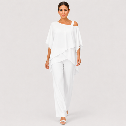Thais | Wide-Leg Draped Formal Jumpsuit